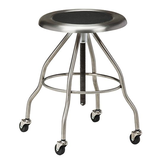 Clinton Stainless Steel Stool  with Casters