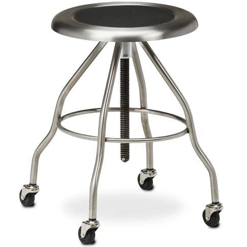 Clinton Stainless Steel Stool  With Casters