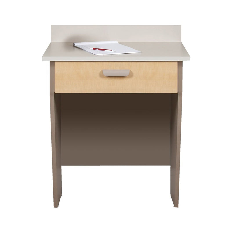 Clinton Two Leg Wall Mounted Desk  Desk with Pull-Out Drawer - Slate Gray, Slate Gray