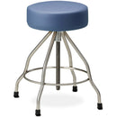 Clinton Upholstered Stainless Steel Stool - With Rubber Feet