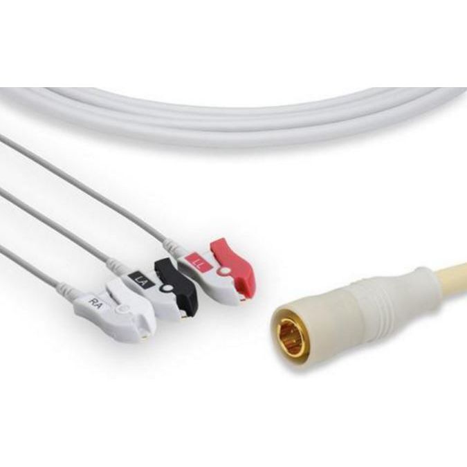 Colin One-Piece ECG Cable  3 Leads Clip - BP88S/Press Mate/BP-S510