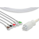 Colin One-Piece ECG Cable  5 Leads Snap - BP88S/Press Mate/BP-S510