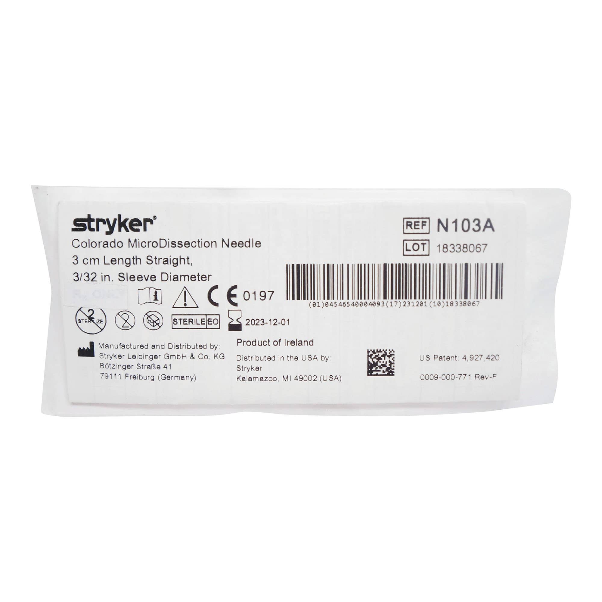 Colorado MicroDissection Sterile 30 mm Tungsten Alloy Insulated Needle Tip Disposable Electrode Packaging