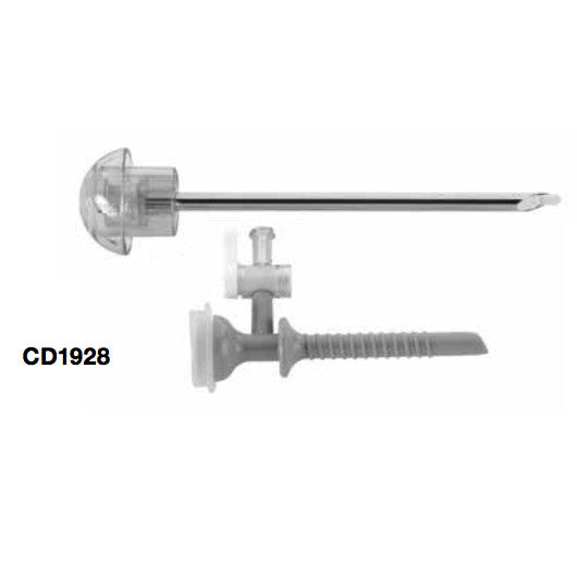 ConMed Core Audible Dilating Trocar and Cannula (10/Case)  Dual Pack - 5 mm Trocar; 65 mm Long with Stopcock