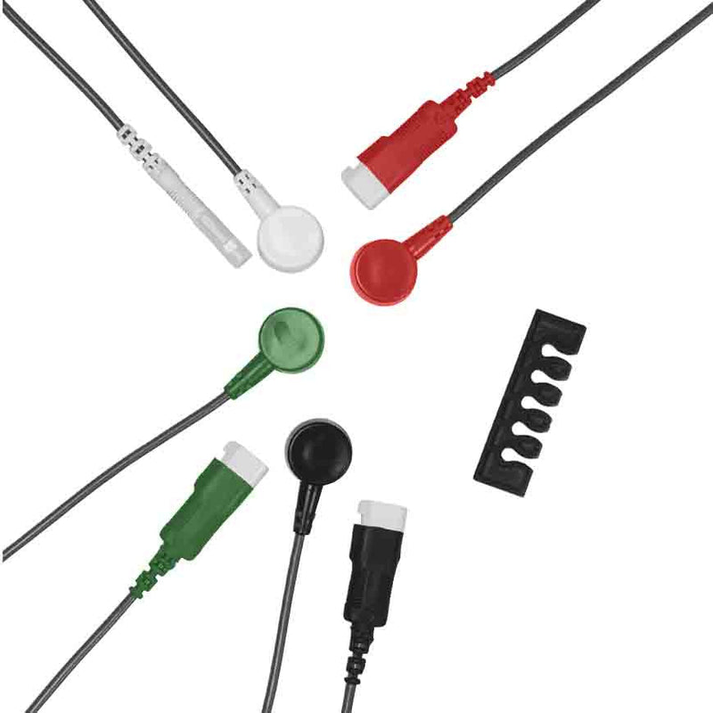 ConMed D Series 3 Lead Snap Style Shielded Safety Leadwires  54" Lead II (White, Red, Black)