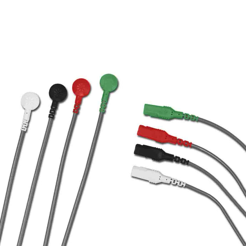 ConMed FSR 3 Lead Shielded Safety Leadwires  40" Grabber Style (Black, Red, White)