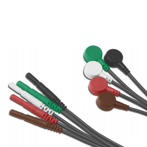 ConMed R Series 5 Lead Safety Leadwires  36" Snap Style