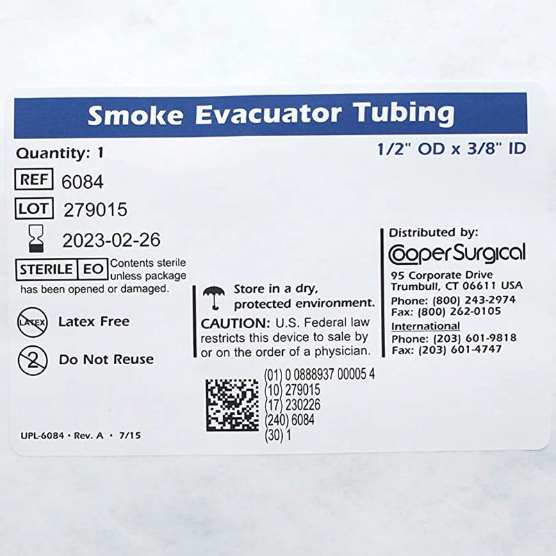CooperSurgical Smoke Evacuator Tubing - 6084