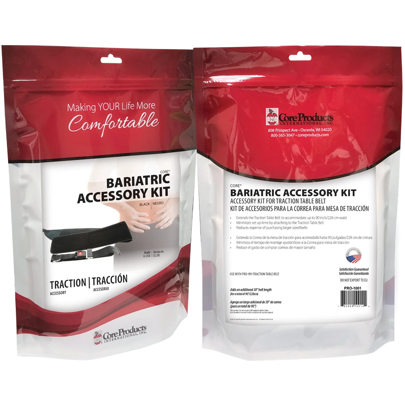 Core Products Traction Table Belt Bariatric Extension Kit packaging
