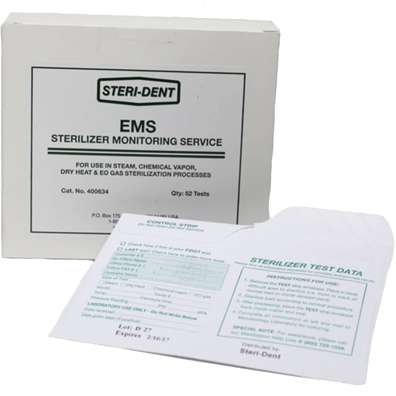 CPAC SteriDent Spore Test Monitoring Service Dry Heat or Steam  Box of 52