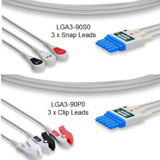 Criticare ECG Leads  3 Leads Pinch/Grabber