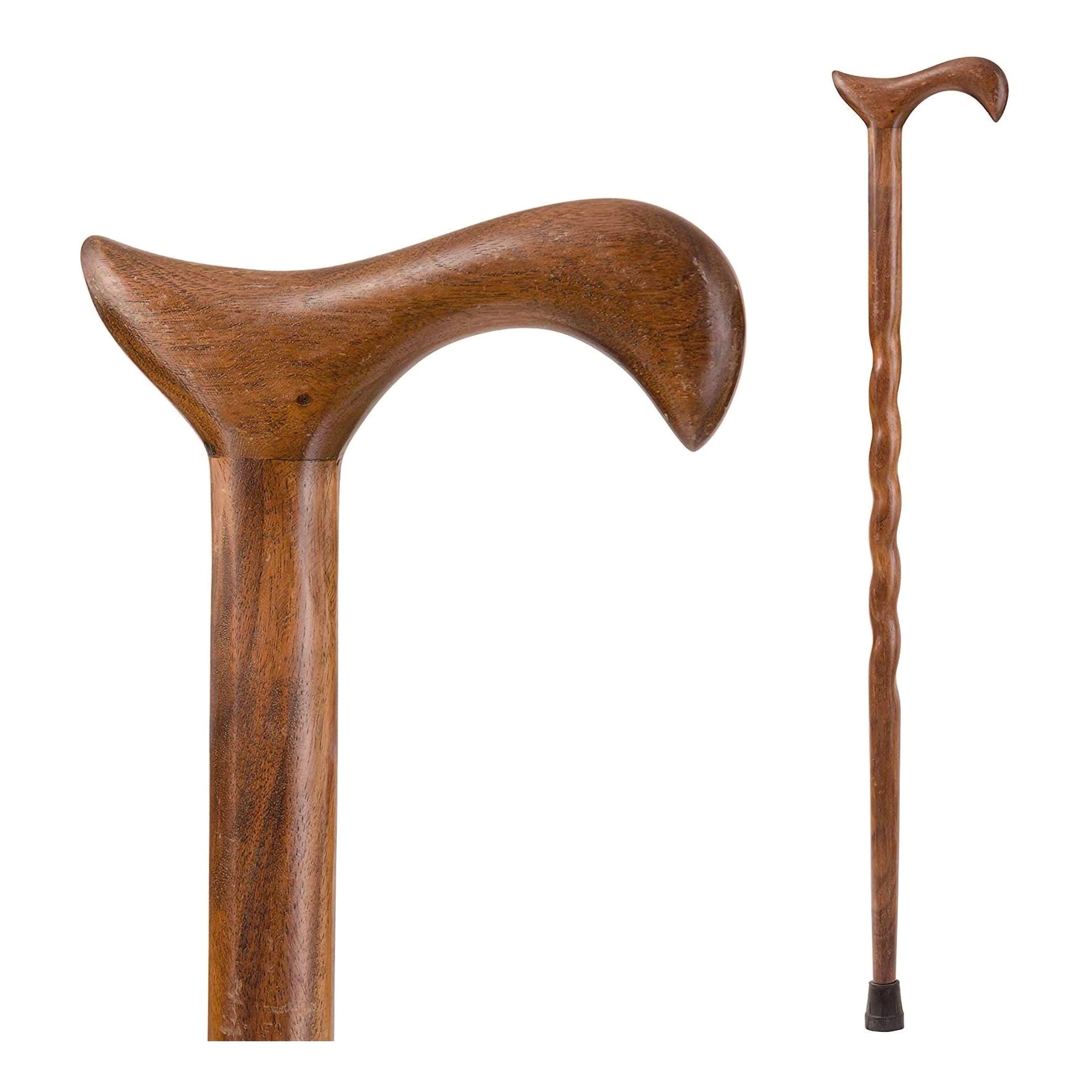 Mabis Healthcare Brazos Twisted Walnut Derby Handcrafted Walking Cane, 34-Inch Height 