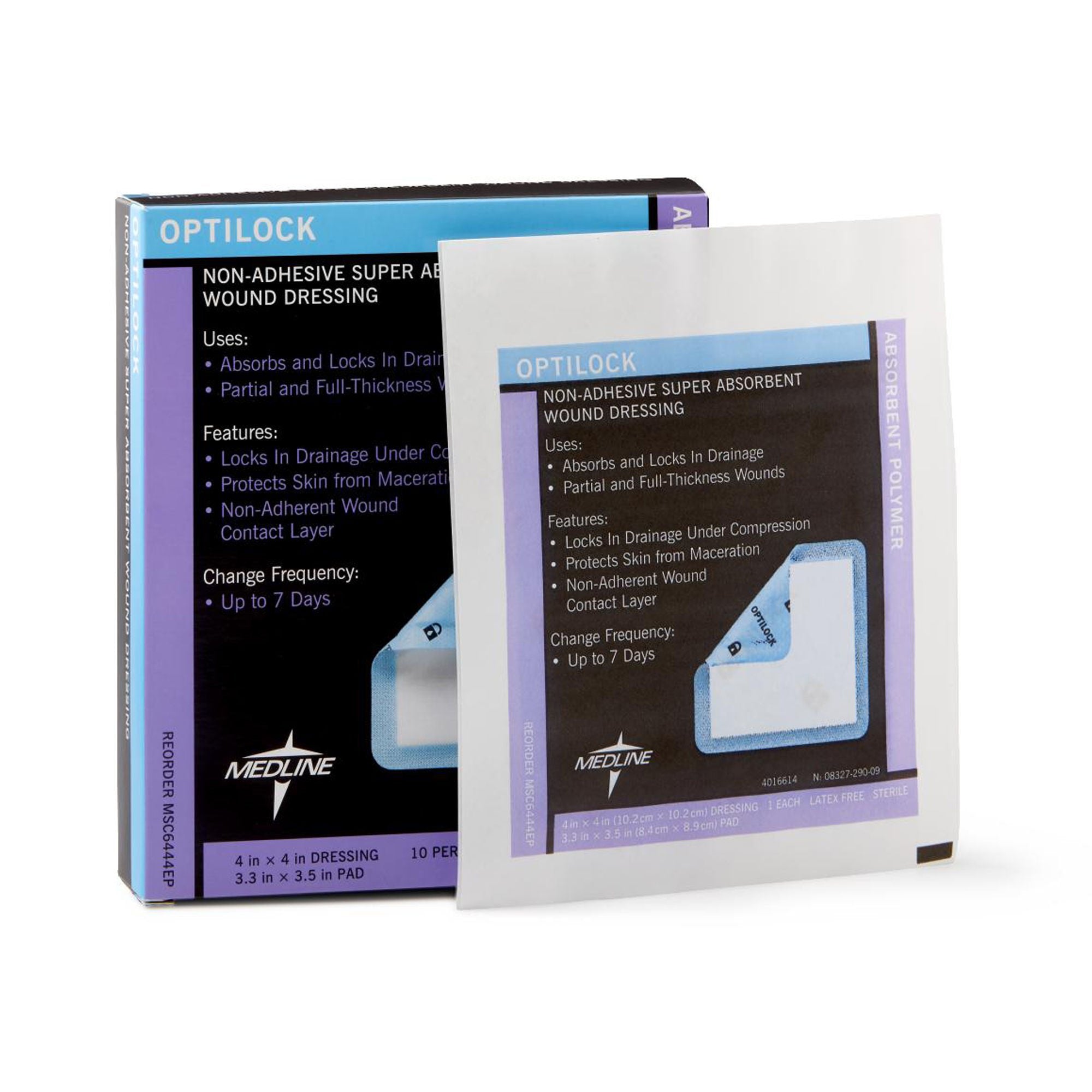 Optilock Super Absorbent Dressing, 4 x 4 Inch (Case of 100)