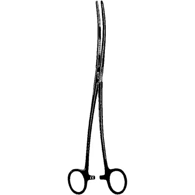 Sklar Black Laser Bozeman Uterine Dressing Forceps - 10-1/4", 'S'-Curved - 90-2340