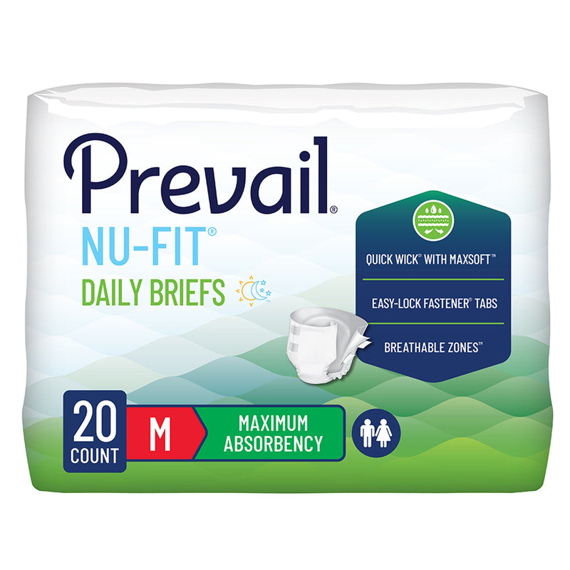 Prevail Nu-Fit Daily Briefs, Maximum Absorbency, Medium (Case of 80)
