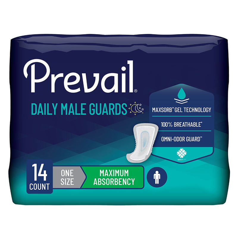 Prevail Daily Male Guards Maximum Bladder Control Pad, 12.5-Inch Length (Case of 180)