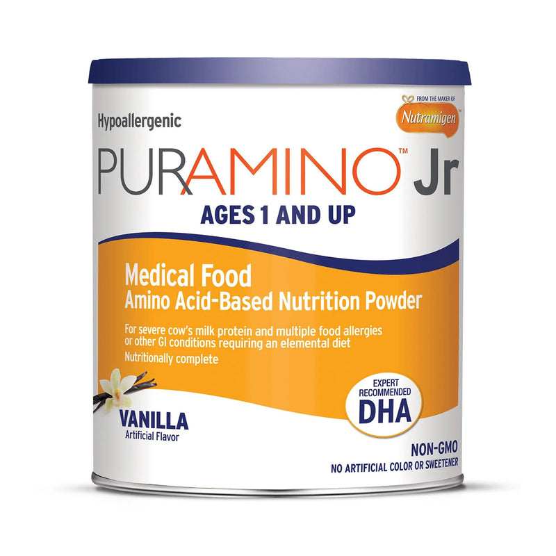 PurAmino Jr Medical Food Amino Acid–Based Nutrition Powder, Vanilla, 14.1-oz. (Case of 4)