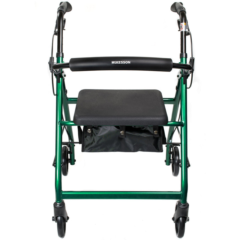 McKesson Folding Aluminum Four-Wheel Rollator, Green (Each)
