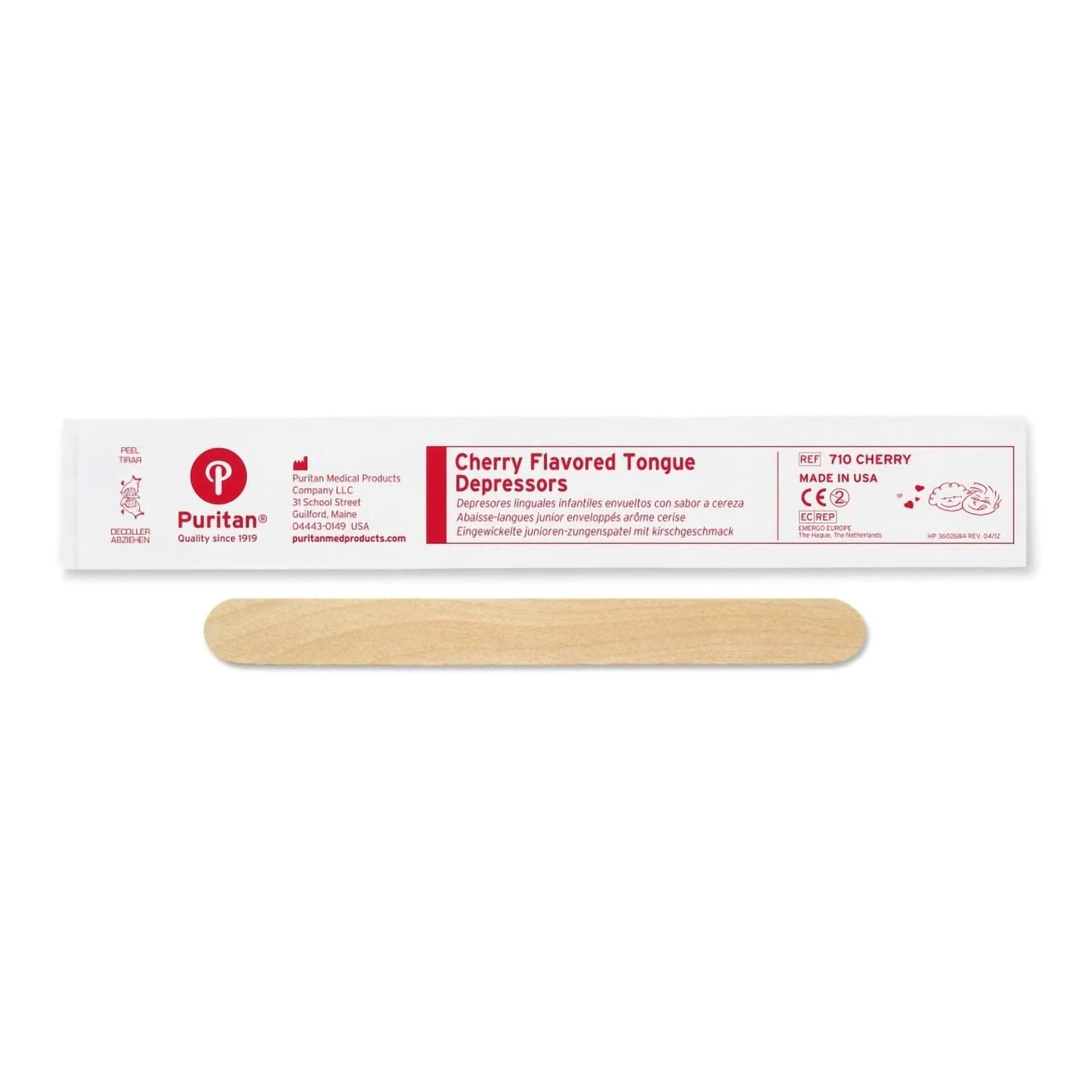 Puritan Medical Products Puritan Cherry Flavor Tongue Depressor (1000/CS) 