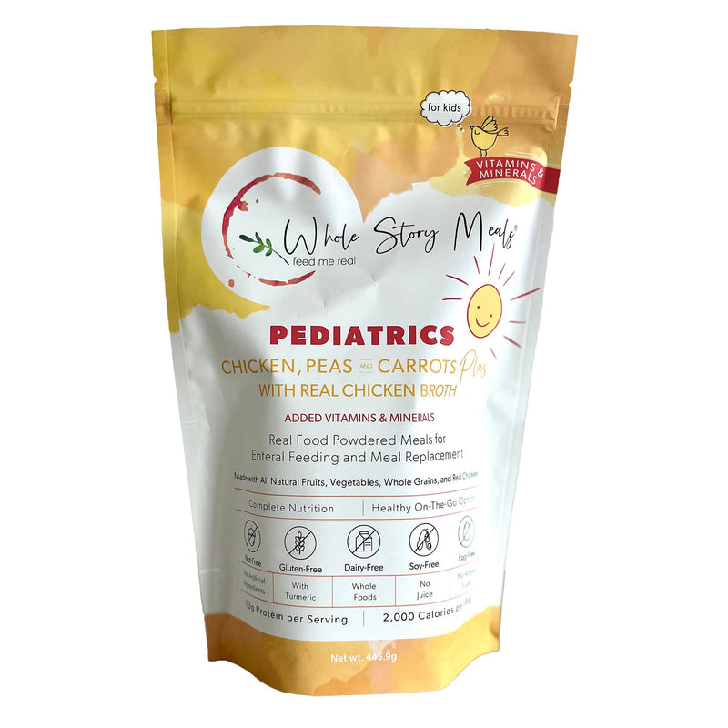 Pediatric Oral Supplement Whole Story Meals Chicken / Peas / Carrots 16 oz. Pouch Powder Protein (Case of 30)