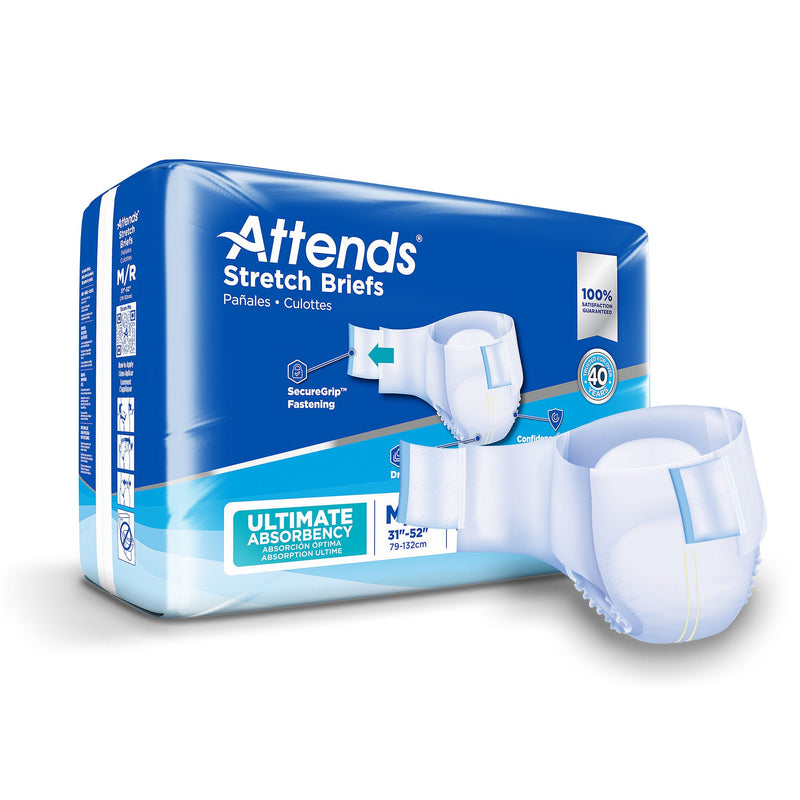 Attends Stretch Briefs, Medium / Regular (Case of 96)
