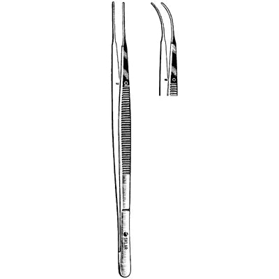 Sklar Gerald Dressing Forceps - 7", Curved, Serrated - 47-1175