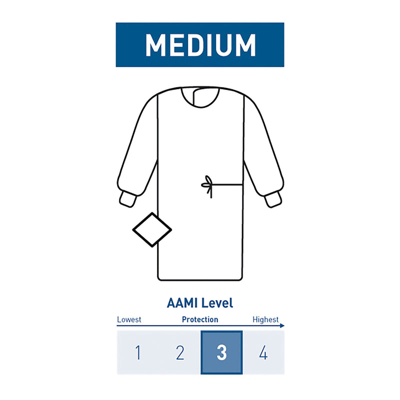 McKesson Nonreinforced Surgical Gown with Towel, Medium, Blue (Case of 32)