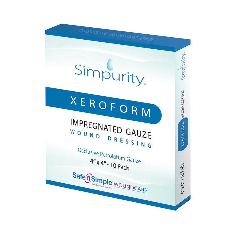 Simpurity Xeroform Petrolatum Impregnated Dressing, 4 x 4 Inch (Case of 100)