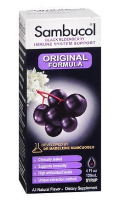 Emerson Healthcare Sambucol Black Elderberry Dietary Supplement Syrup, 4-ounce bottle 