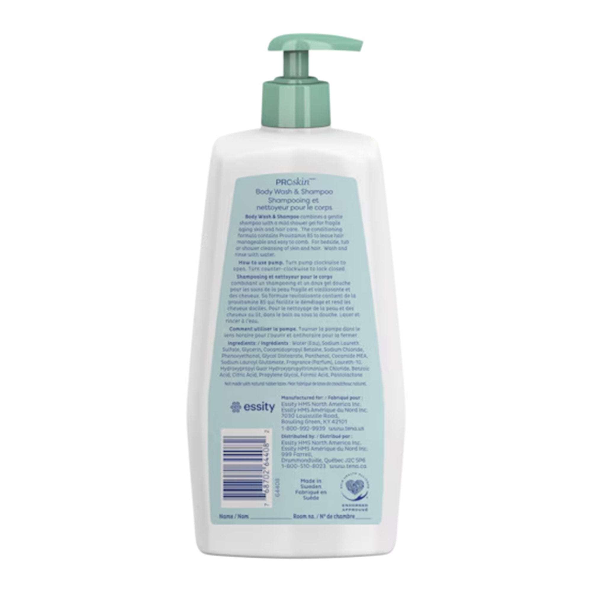 Essity HMS North America Inc Tena Scented Shampoo and Body Wash, 16.9 oz. Pump Bottle (10/CS) 