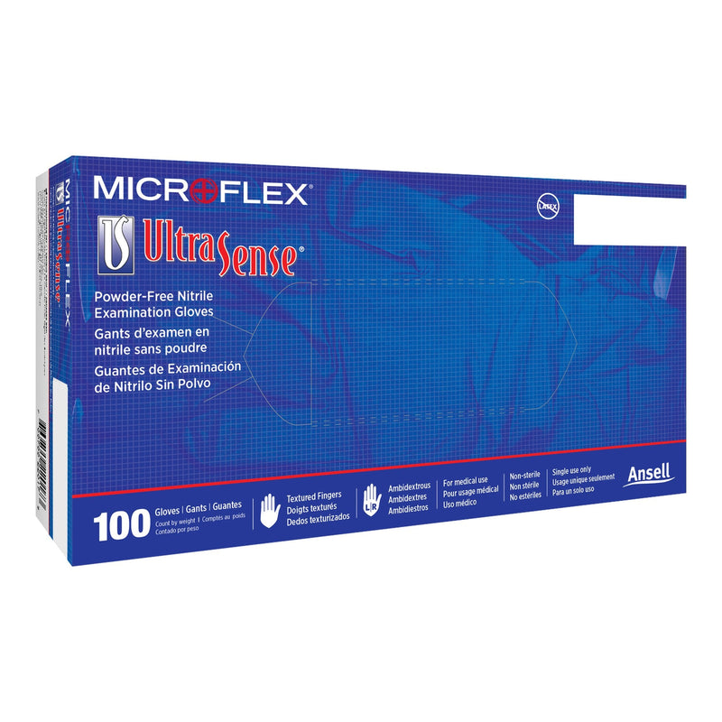 Microflex Medical Ultrasense Nitrile Exam Glove, Small, Blue (10/CS)