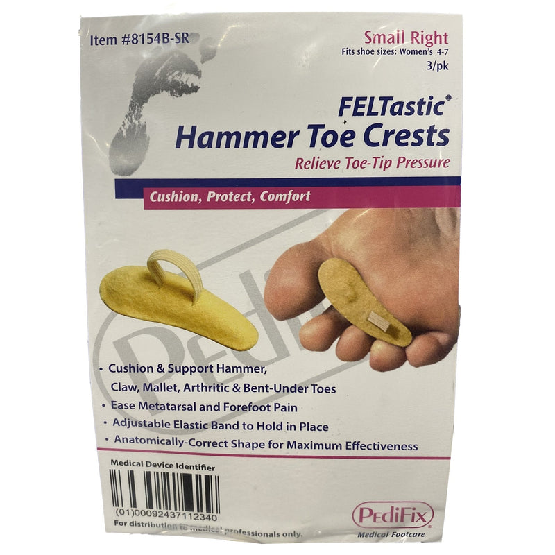 Pedifix Right Pull-On Hammer Toe Crest for Right Foot, Small (Pack of 3) 
