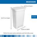 McKesson Waste Can with Step-On Pedal, White, 15.16 x 14.76 x 26.57 Inch (Case)