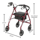 McKesson Brand McKesson Red Four-Wheel Rollator 
