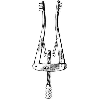 Sklar Alm Self-Retaining Retractor - 4", 4x4 Teeth, Sharp - 60-6342
