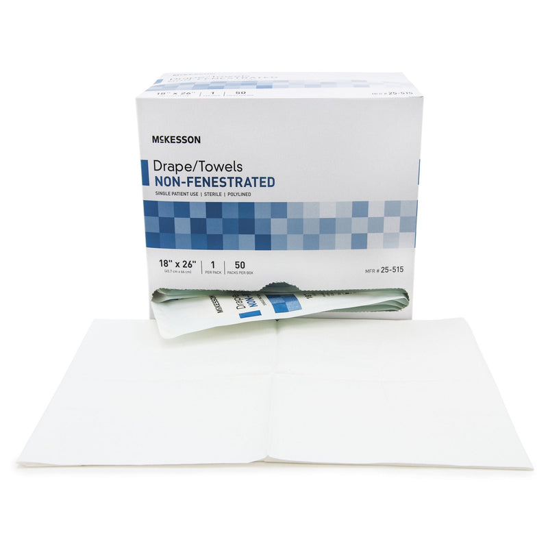 McKesson Sterile Poly Lined Towel Drape, 18 x 26 Inch (Case of 300)