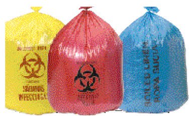 Colonial Bag Biohazard Waste Bag, 45 gallon Capacity, 37 x 50 Inch (Case of 10 Rolls)