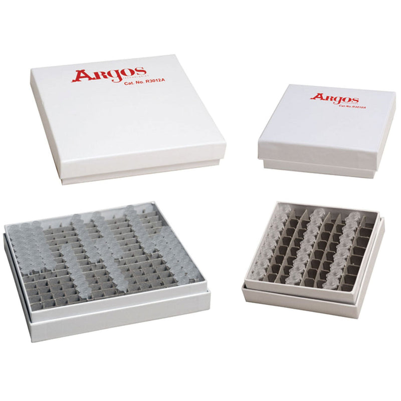 Cryo Storage Box Argos Technologies PolarSafe 1 X 5-1/4 X 5-1/4 Inch White Cardboard 196 Tube Capacity (Each) 