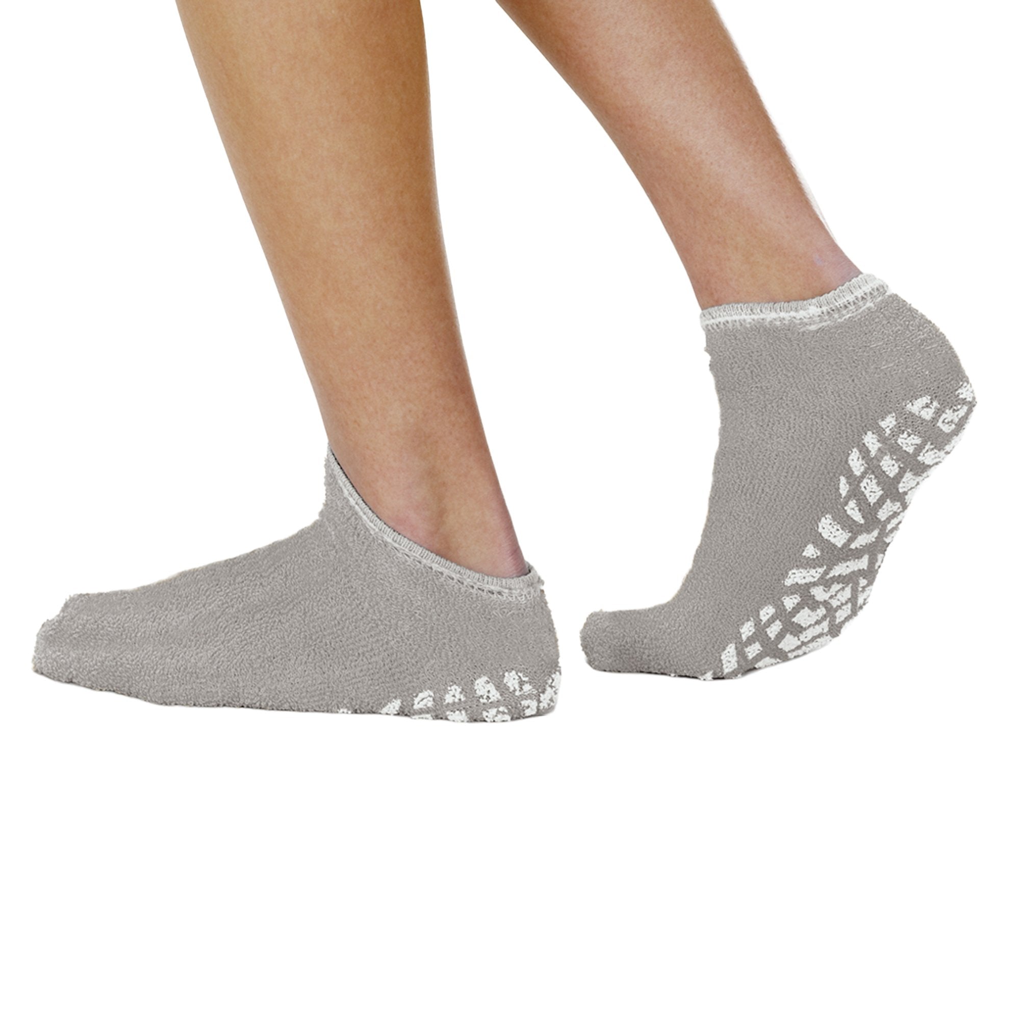 The Pillow Factory Division Slipper Socks Terry Treads Unisex Adult X-Large Double Tread Single Patient Use Gray (48/CS) 