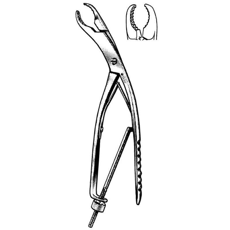 Sklar Ulrich Self-Retaining Bone Holding Forceps - Angled, 7-1/2" - 40-2416