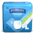 Absorbent Underwear FitRight Extra Pull On with Tear Away Seams Adult Large Unisex Disposable Moderate Absorbency (Case of 80)