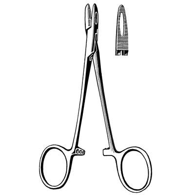 Merit Collier Needle Holder - 5-1/4", Serrated, Fenestrated - 97-885