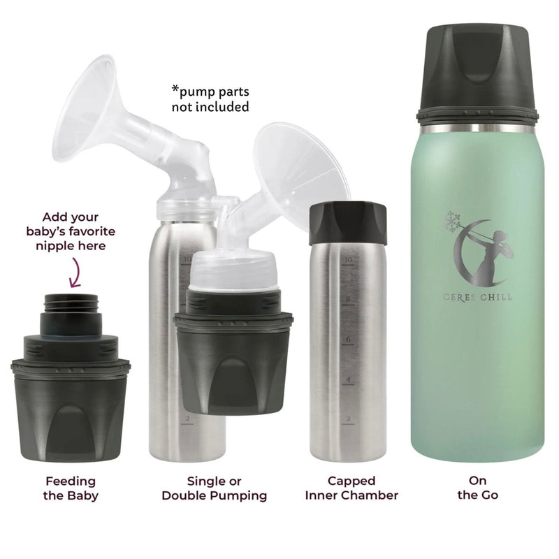 Ceres Chill OG Stainless Steel Breast Milk Chiller Container, Light Green 