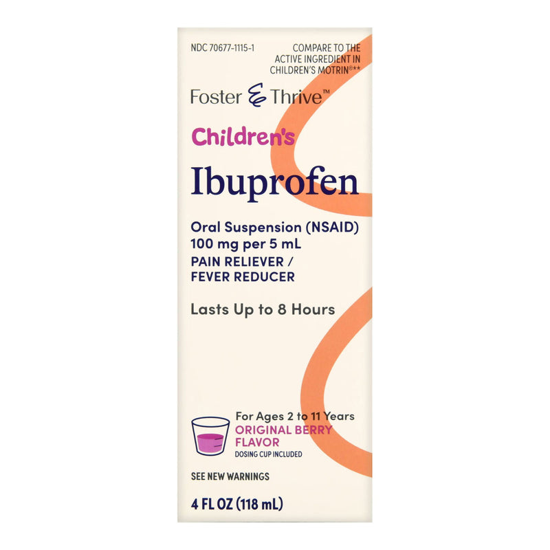 Foster & Thrive Children's Ibuprofen Oral Suspension Original Berry, 4 ounces (Bottle)