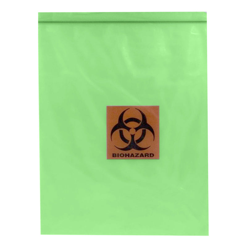 ASP Global LLC Specimen Transport Bag, Zip Closure, Green Tinted, 12 x 15 Inch (1000/CS)
