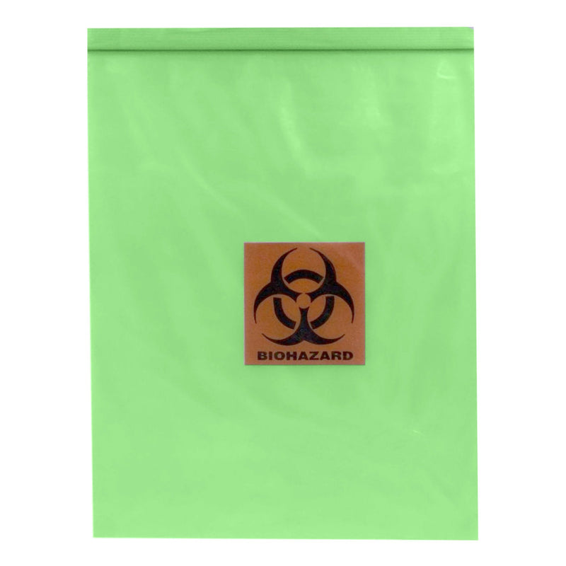 ASP Global LLC Specimen Transport Bag, Zip Closure, Green Tinted, 12 x 15 Inch (1000/CS) 