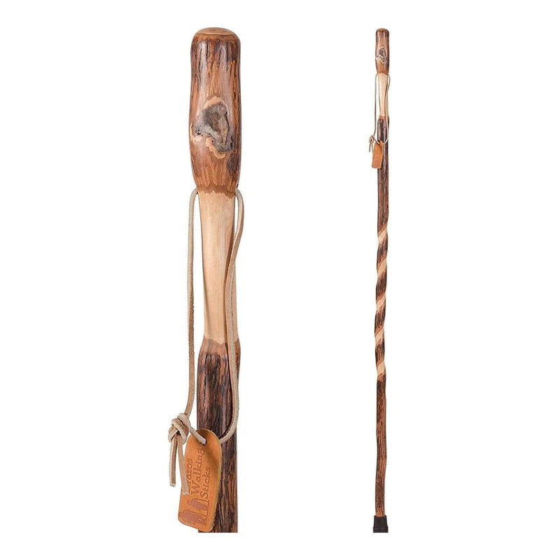 Mabis Healthcare Brazos Iron Bamboo Rustic Walking Stick, 48 Inch Height, Red 