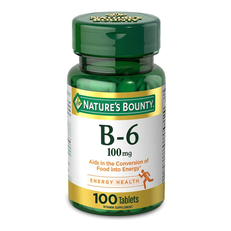 Nature's Bounty Vitamin B-6 100 mg Tablets (Bottle of 100)