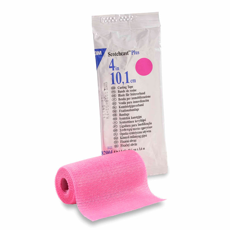 3M Scotchcast Plus Bright Pink Cast Tape, 4 Inch x 4 Yard (Case of 10)