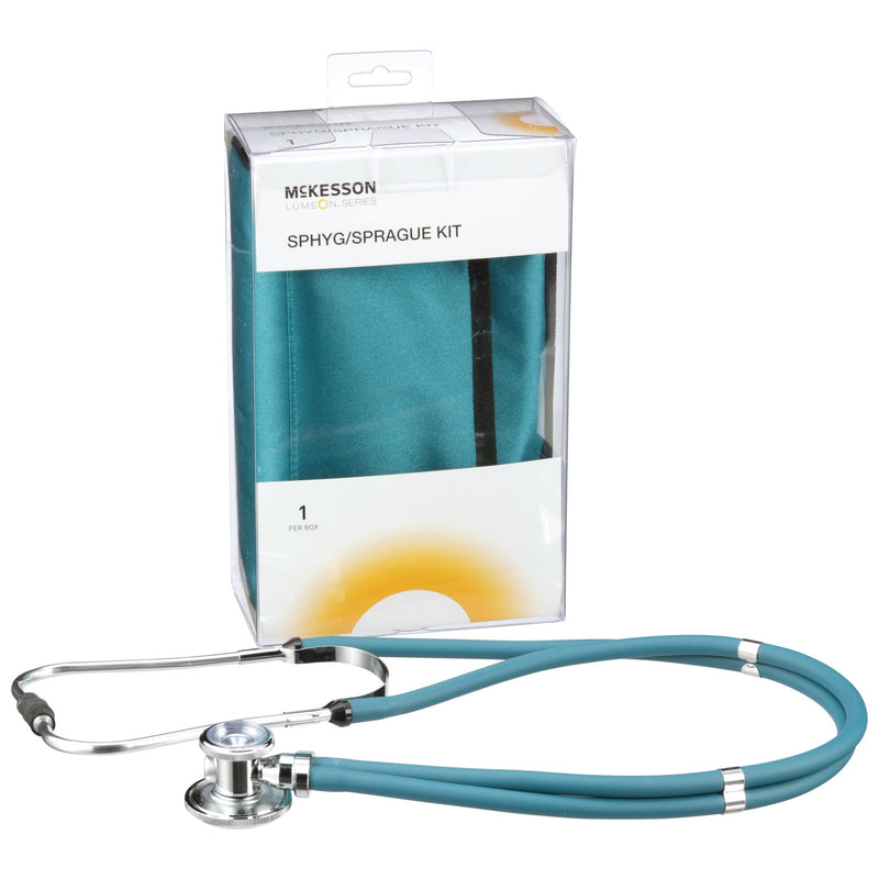 McKesson Lumeon Aneroid Sphygmomanometer/Sprague Kit, Teal (Case of 10)